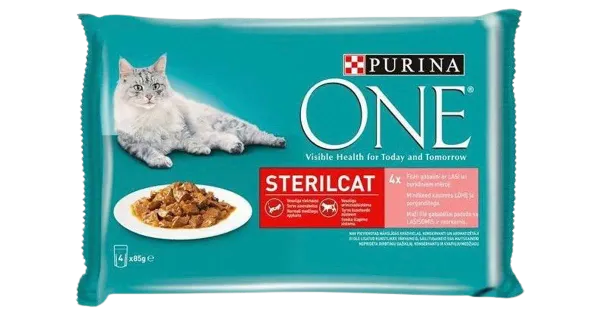 Purina One kiisueine Steril lõhe-porgandiga 4x85g