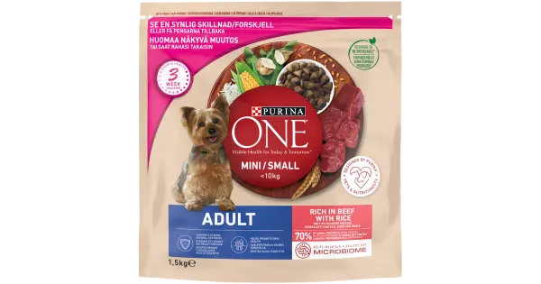 Purina One koeratoit väiksetele täiskasvanutele koertele 1,5kg
