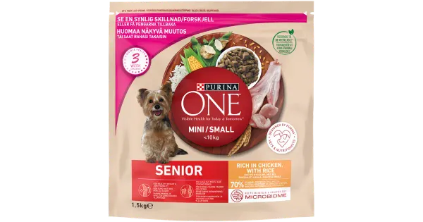 Purina ONE Senior täissööt koertele kanalihaga 1,5kg