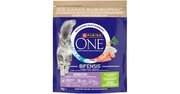 Purina One Sensitive kalkuniga kuivtoit kassidele 750 g