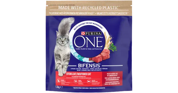 Purina One Sterilcat kuiv kassitoit veiseliha ja nisuga 1,5kg