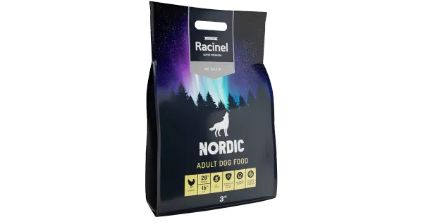 Racinel nordic täissööt täiskasvanud koertele kanalihaga 3kg