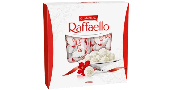 Raffaello kookoshelvestega kaetud mandlisüdamega maiustus 260 g