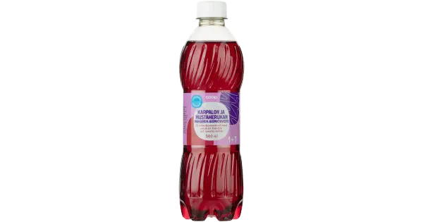 Rainbow jõhvika-mustsõstramaitseline kontsentraat 1+7, suhkruvaba, 500 ml