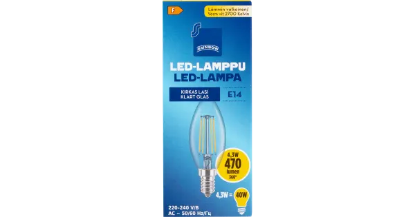 Rainbow LED-küünal E14 4W 2700K 470LM