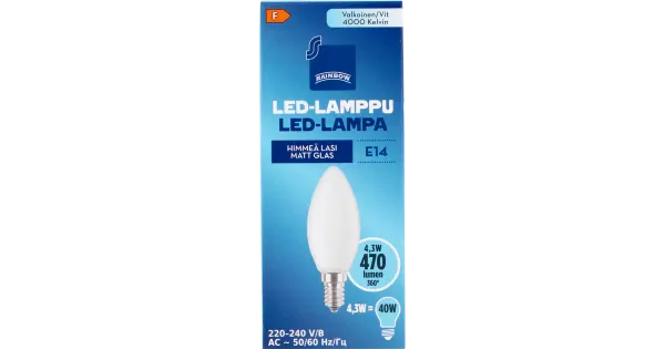 Rainbow LED-küünal E14 4W 4000K 470LM