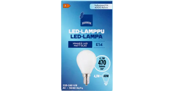 Rainbow LED-lamp E14 4W 4000K 470LM
