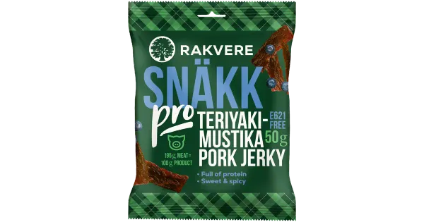 Rakvere SNÄKK pro teriyaki-mustika pork jerky 50 g