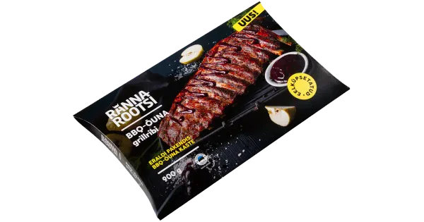 Rannarootsi Bbq-õuna grillribi + bbq-õuna kaste 900g eelküpsetatud
