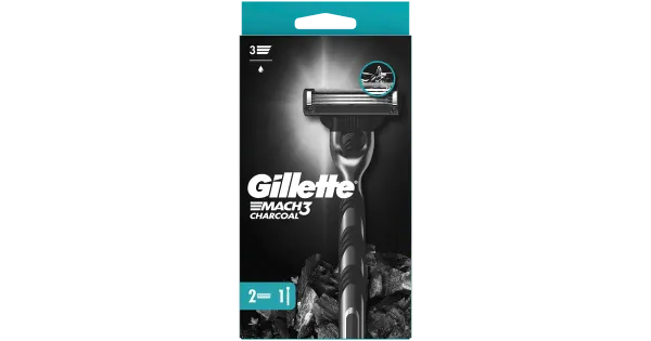 Raseerija Gillette Mach 3-tera Charcoal+2 varutera
