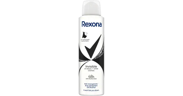 Rexona spreideodorant Invisible Black&White 150ml