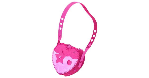 Roosa südame käekoti komplekt
