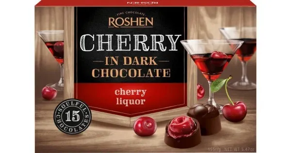Roshen kirss šokolaadis kirsilikööriga 155g