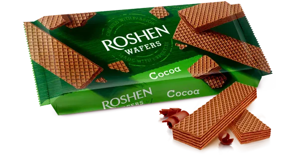Roshen vahvlid kakaomaitselise kreemiga 216g