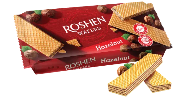 Roshen vahvlid sarapuupähklimaitselise kreemiga 216g