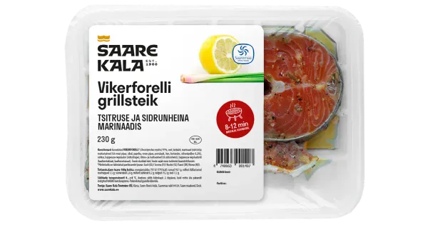 Saare Kala Vikerforelli grillsteik tsitruse ja sidrunheina marinaadis 230g