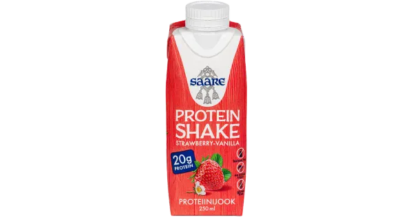Saare maasika- ja vanillimaitseline proteiinijook magusainetega, 250 ml