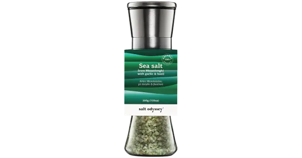 Salt Odyssey meresool küüslaugu ja basiilikuga veskis 180 g