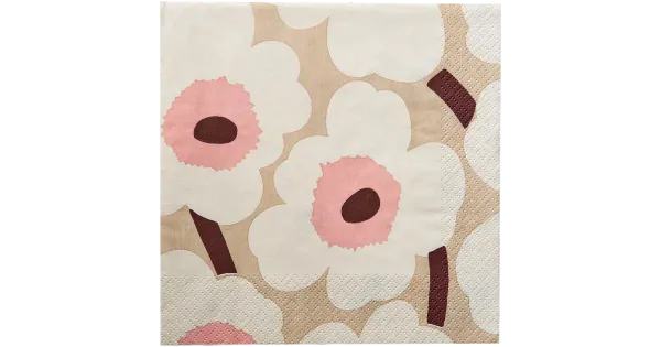 Salvrätik Marimekko Unikko beež roosa 33cm