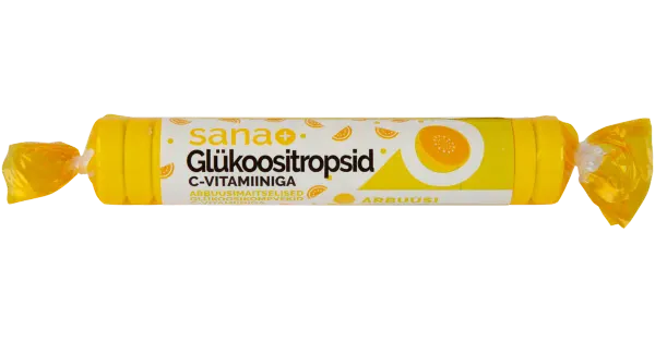 Sana melonimaitselised glükoositropsid C-vitamiiniga 39 g