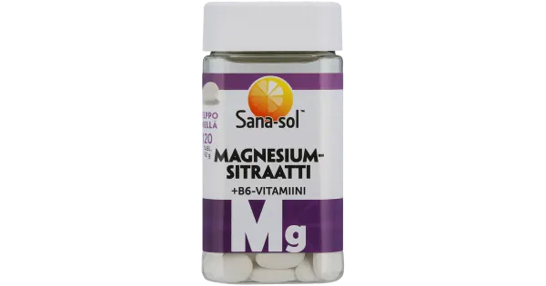 Sana-Sol magneesiumtsitraat + B6 vitamiinid 120 tk