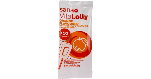 SANA+ VitaLolly vitamiini pulgakomm apelsini 5g