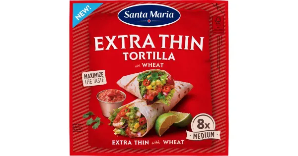 Santa Maria eriti õhukesed nisutortillad, 244 g