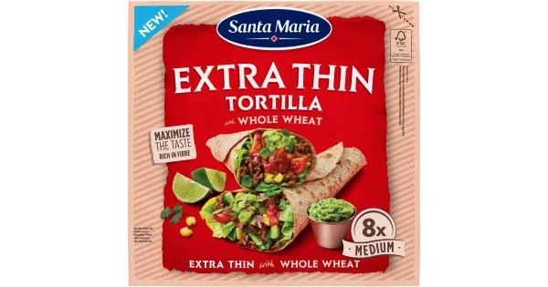 Santa Maria eriti õhukesed täisteranisujahust tortillad, 240 g