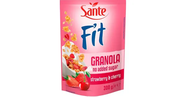 Sante fit granola maasika-kirsi, ilma lisatud suhkruta 300g