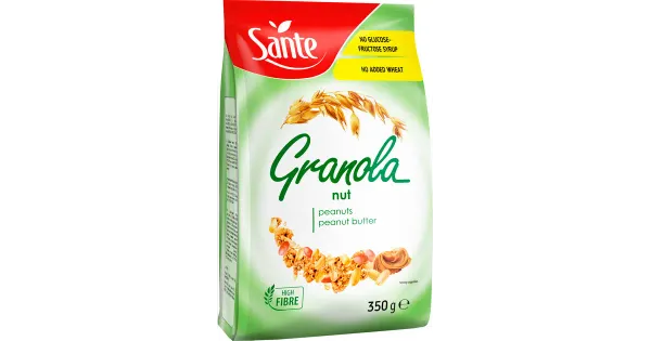 Sante krõbe müsli maapähklite ja maapähklikreemiga granola 350 g