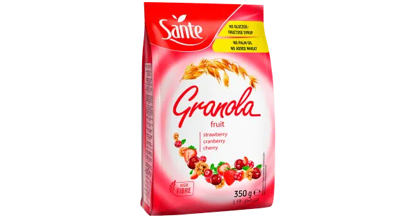 Sante krõbe müsli punaste marjadega granola premium 350 g