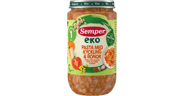 Semper EKO pasta kana ja ubadega mahe lastetoit 1a 235g