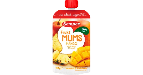 Semper fruktmums mango-õuna-ananassipüree 110g, alates 6-elukuust
