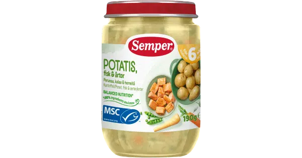 Semper kartul,kala&herned 6k 190g püree
