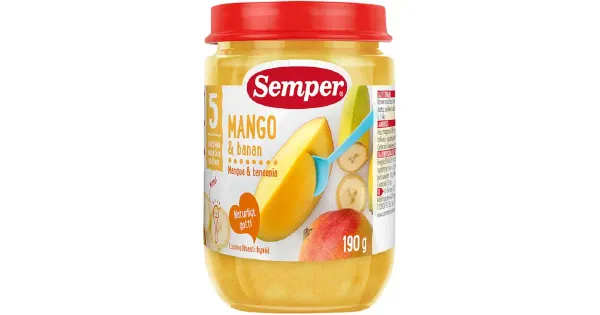 Semper mango-banaani püree 190 g, alates 5-elukuust