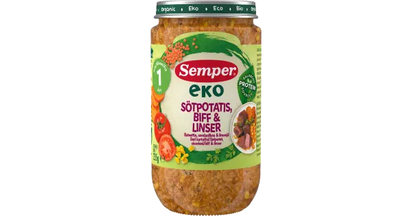 Semper Öko bataat veiseliha ja läätsedega 1a 235g