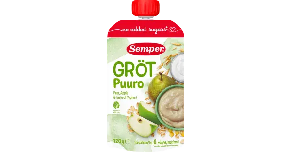 Semper õuna-pirnipüree jogurtiga 120 g, alates 6-elukuust
