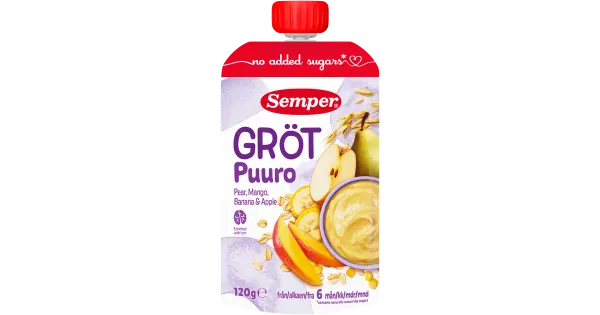 Semper pirni-mango puder 120 g, alates 6-elukuust