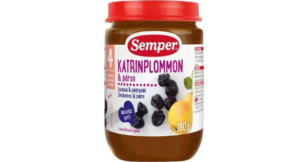 Semper ploomi-pirni-õunapüree 190g, alates 4-elukuust