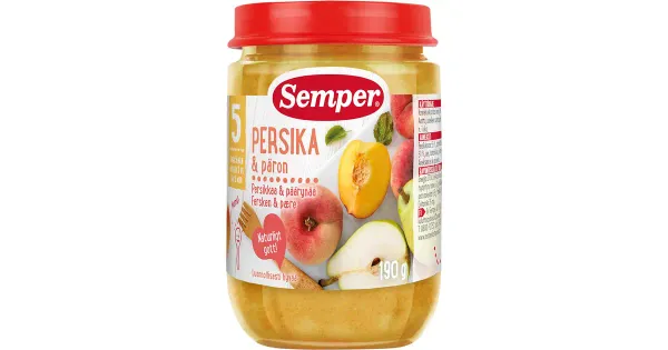 Semper virsiku-pirni-õuna püree 190 g, alates 5-elukuust