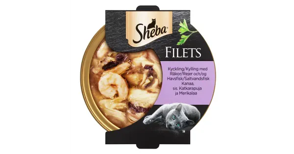 Sheba Filets täissööt kassidele kanafilee, krevetide ja kalaga 60g