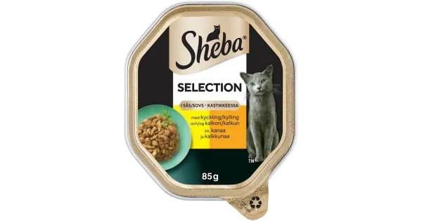 Sheba täissööt kassidele kana- ja kalkuniliha kastmes 85 g