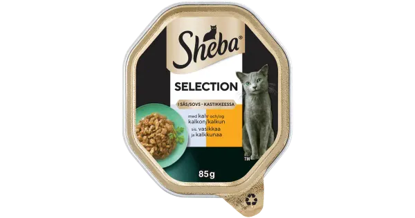 Sheba täissööt kassidele vasika- ja kalkuniliha kastmes 85 g