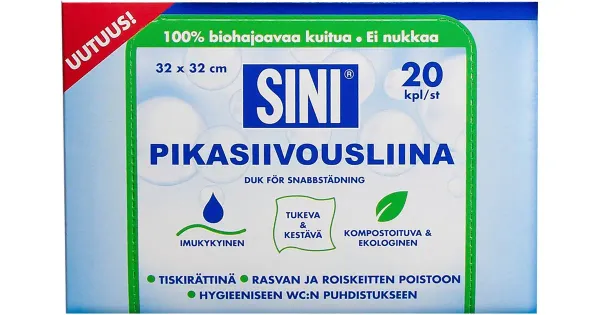 Sini ühekordne lapp 20tk 32x32cm