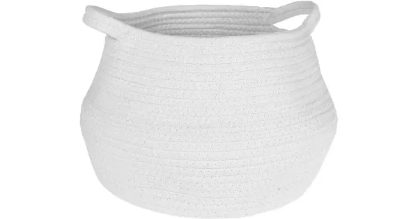 Sisustuskorv 26x26x21 cm, valge puuvill