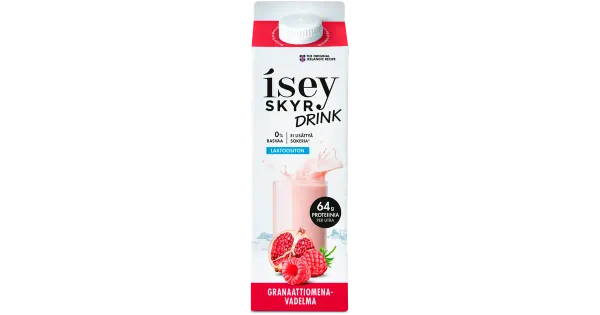 Skyr granaatõuna- ja vaarikamaitseline laktoosivaba piimajook, 1 l