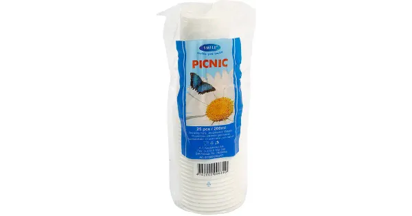 Smile joogitopsid 200ml valged 25tk