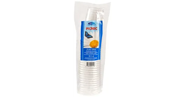Smile joogitopsid Picnic läbipaistvad 250ml 25tk