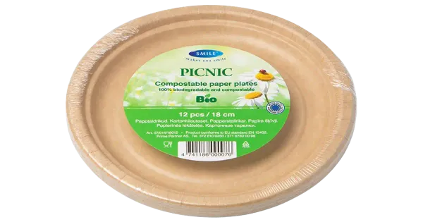 Smile papptaldrikud Picnic 18cm 12tk