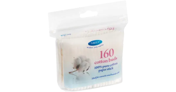 Smile vatitikud paberpulgaga kiles 160tk
